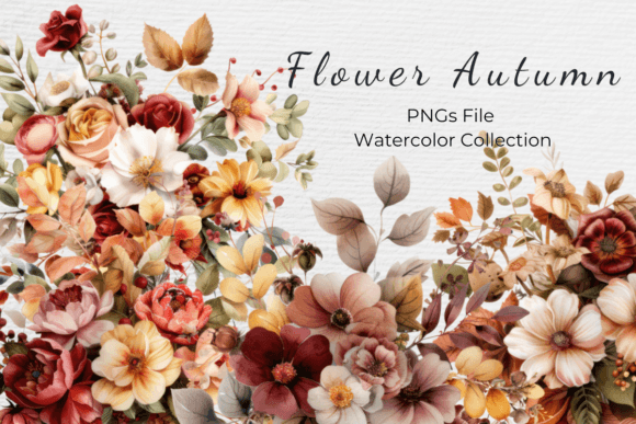 Download Watercolor Autumn Florals Clipart - Autumn florals Collection