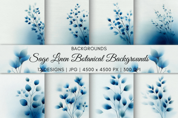 Download Sage Linen Botanical Backgrounds - Premium Resources