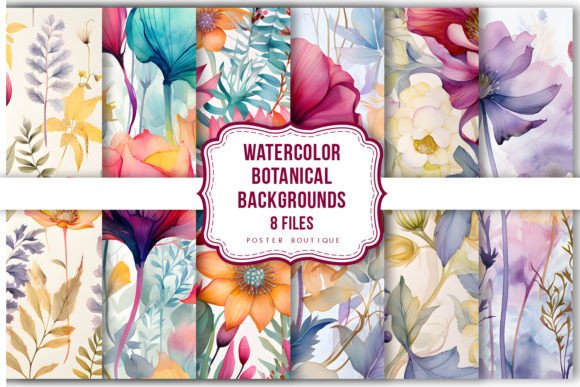 Download Watercolor Botanical Backgrounds Pack - Premium Resources